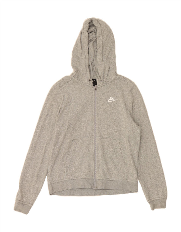 NIKE Womens Zip Hoodie Sweater UK 14 Medium Grey Cotton Vintage Nike and Second-Hand Nike from Messina Hembry 