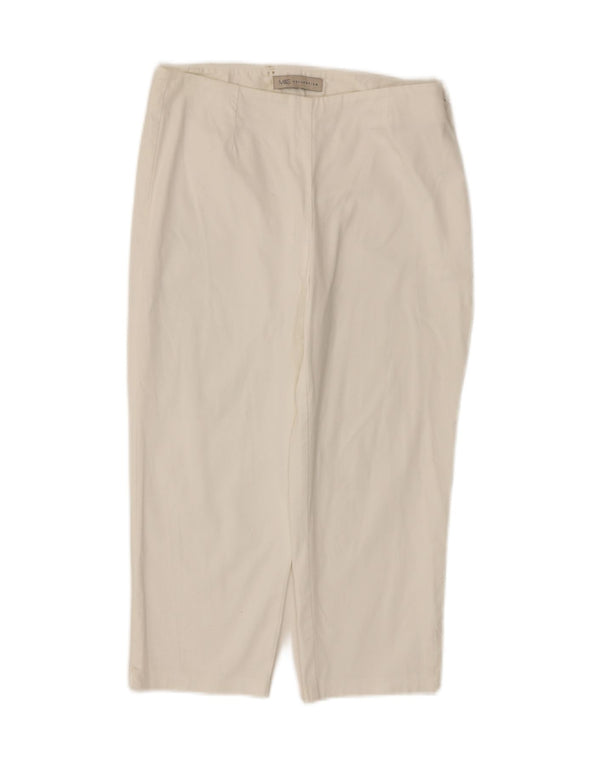 Marks & Spencer Damen Caprihose UK 10 Small W28 L20 Weiße Baumwolle