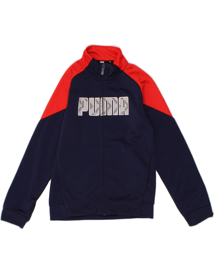 PUMA Boys Graphic Tracksuit Top Jacket 9-10 Years Medium  Navy Blue Vintage Puma and Second-Hand Puma from Messina Hembry 