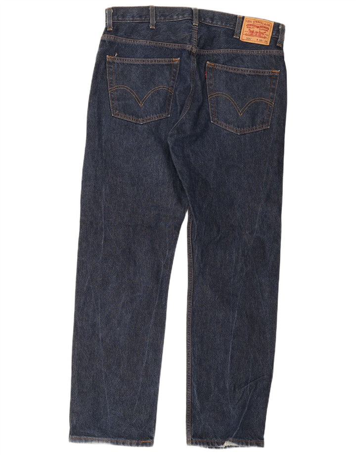 Levi's Herren 505 Regular Fit Straight Jeans W38 L34 Marineblaue Baumwolle