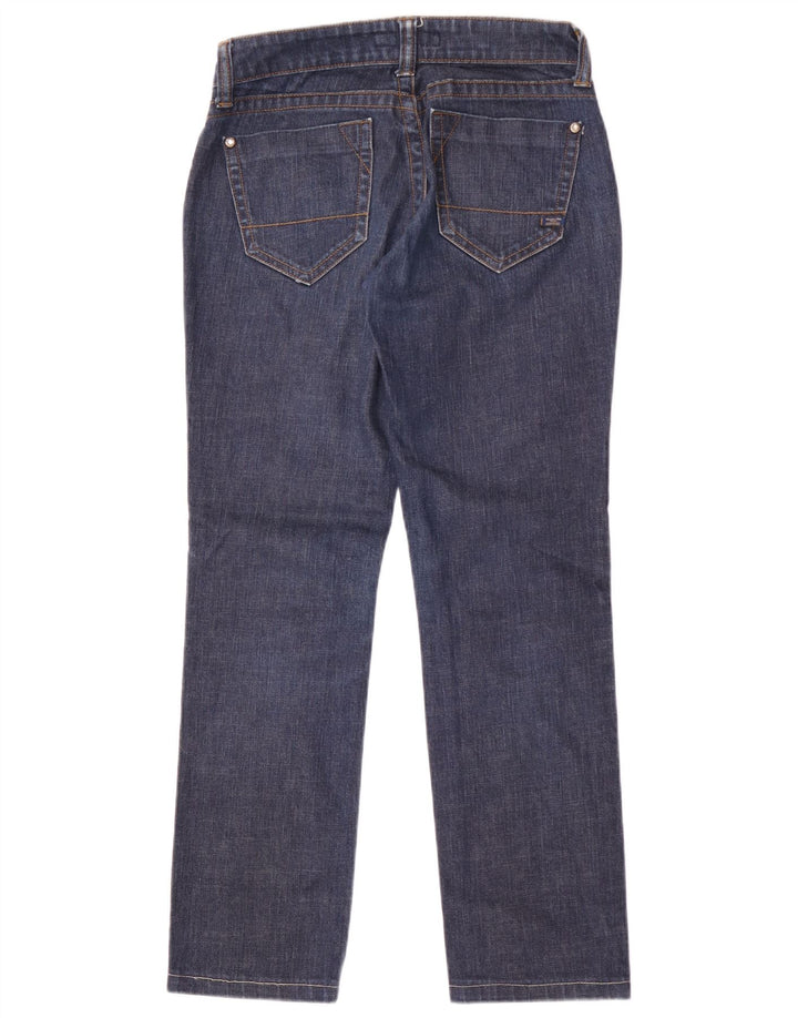 Massimo Dutti Damen Straight Jeans W27 L29 Marineblaue Baumwolle