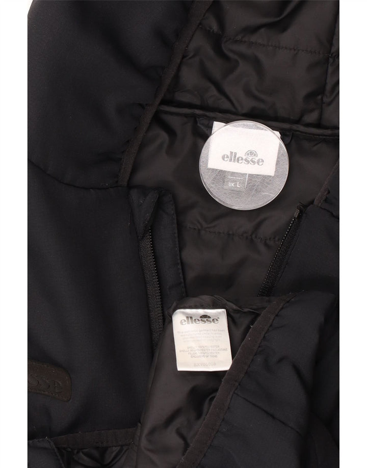 Ellesse Herren-Regenjacke mit Kapuze, UK 40, Größe L, Schwarz, Polyester