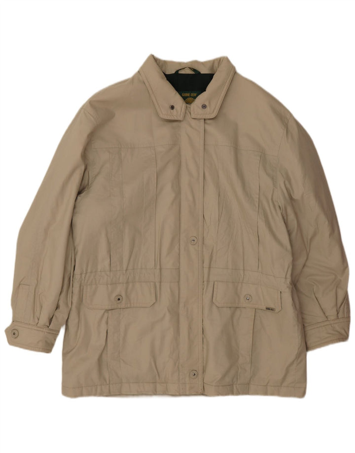 Delmod Damen Übergroße Windjacke EU 46 XL Beige Baumwolle