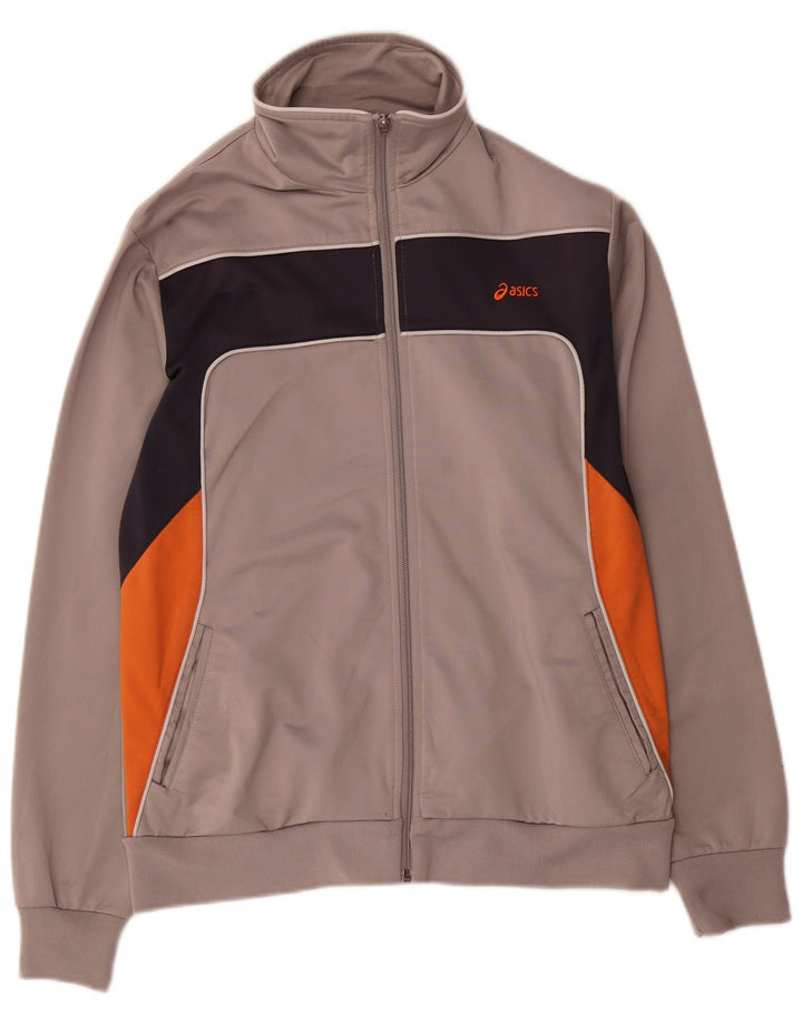 Asics Herren-Trainingsanzugoberteil, Jacke, Größe S, Grau, Farbblock