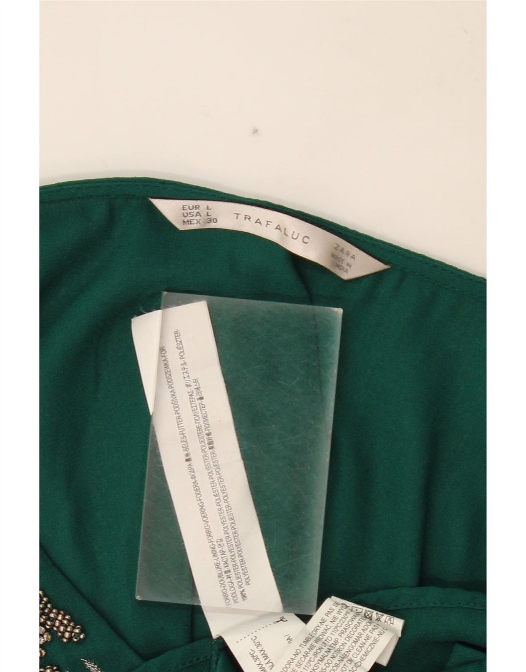 ZARA Womens Sleeveless A-Line Dress UK 14 Large Green Polyester Vintage Zara and Second-Hand Zara from Messina Hembry 
