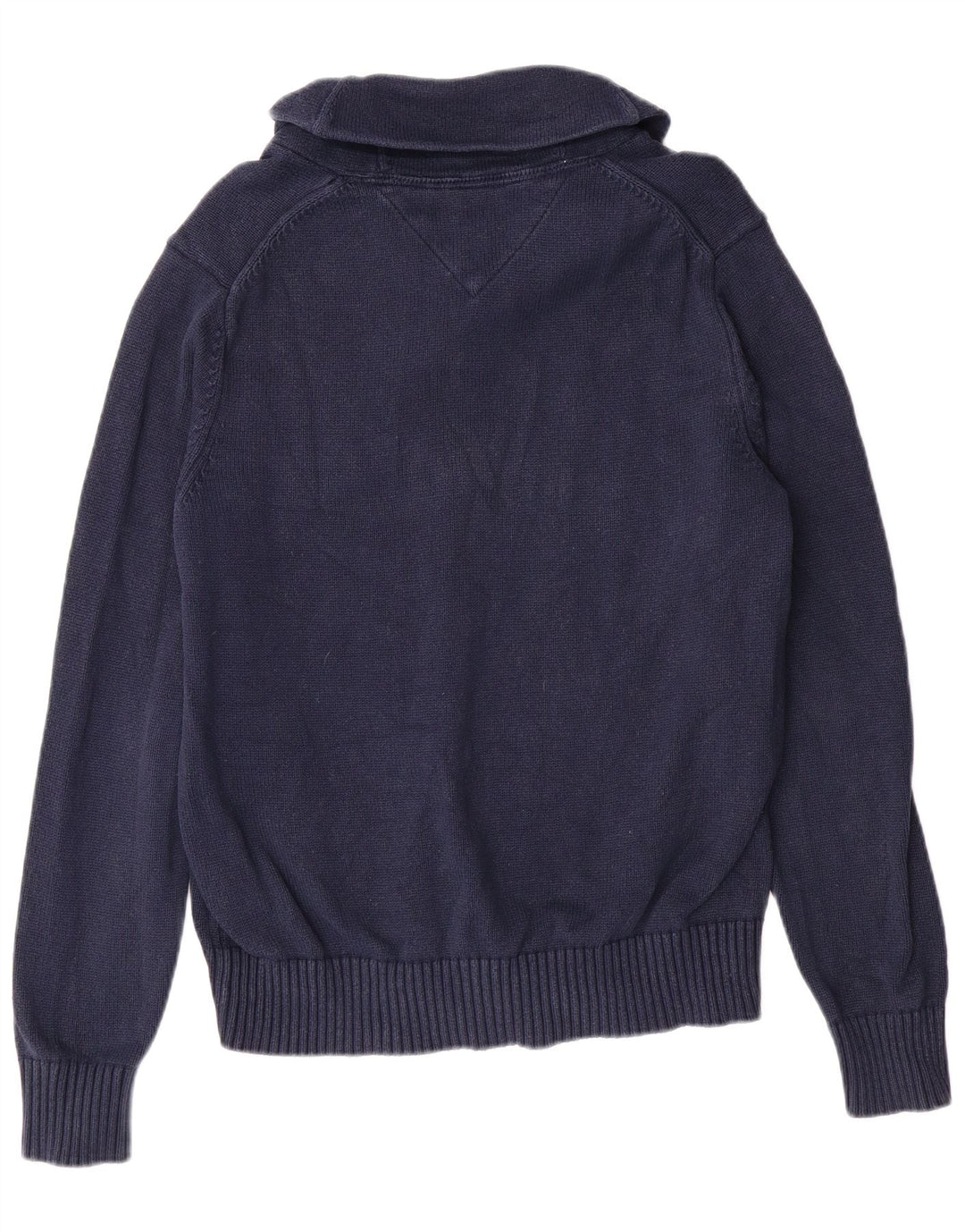 TOMMY HILFIGER Herren-Pullover mit Schalkragen, Größe S, marineblaue Baumwolle