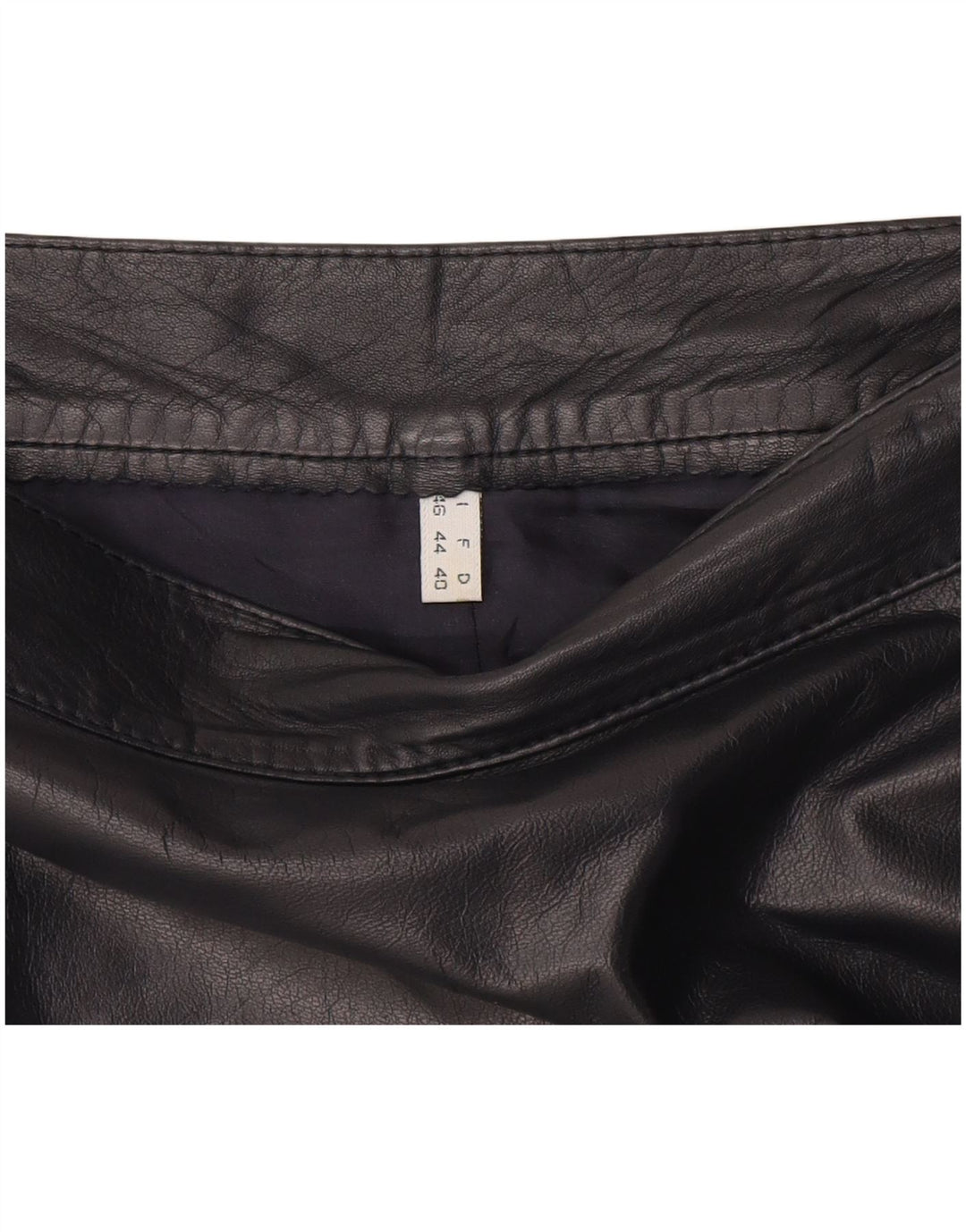 Vintage Damen Lederrock IT 46 Groß W32 Marineblau