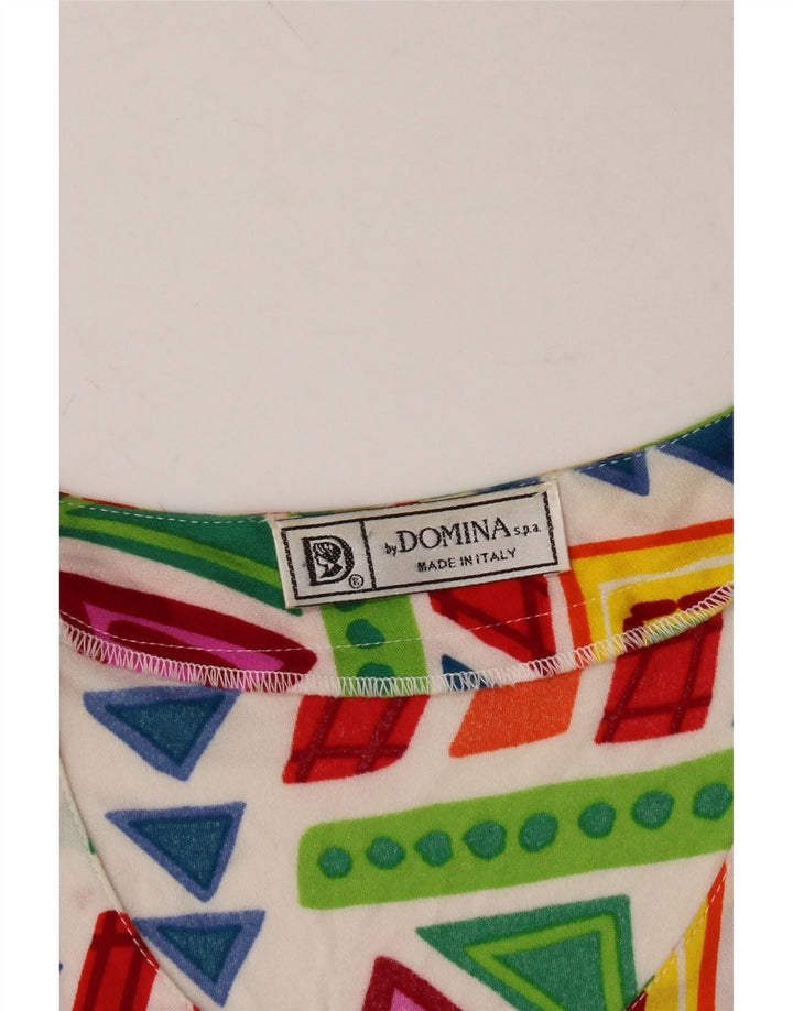 DOMINA Womens Shirt Dress UK 14 Medium Multicoloured Geometric Vintage Domina and Second-Hand Domina from Messina Hembry 