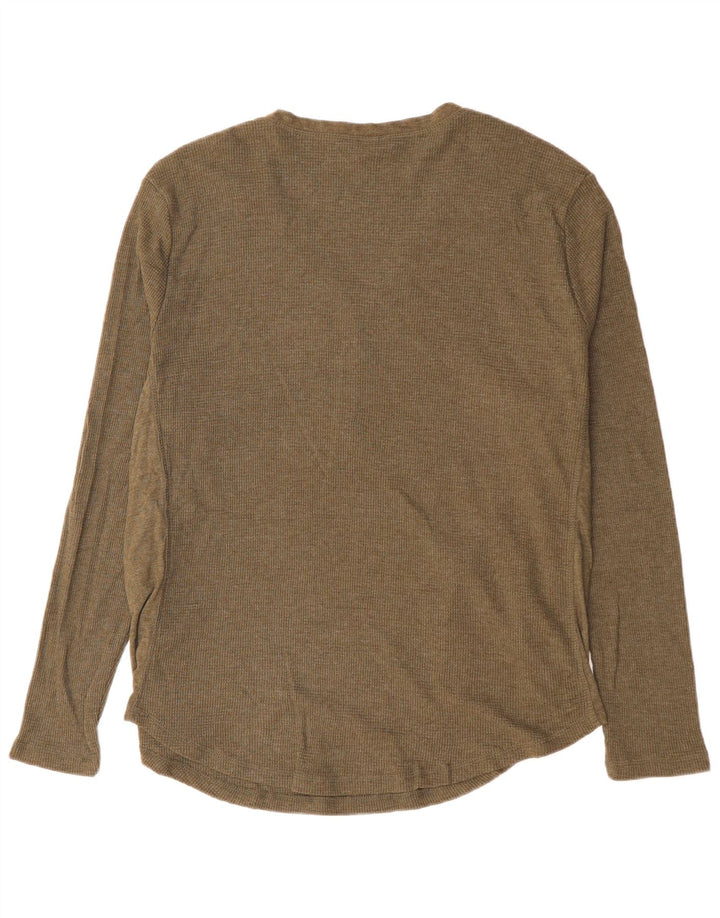 Eddie Bauer Damen Top Langarm UK 20 2XL Khaki Baumwolle