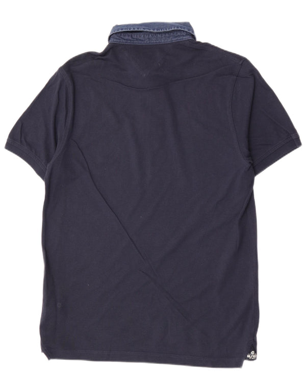 Tommy Hilfiger Herren Slim Fit Rugby Poloshirt XL Marineblau Baumwolle