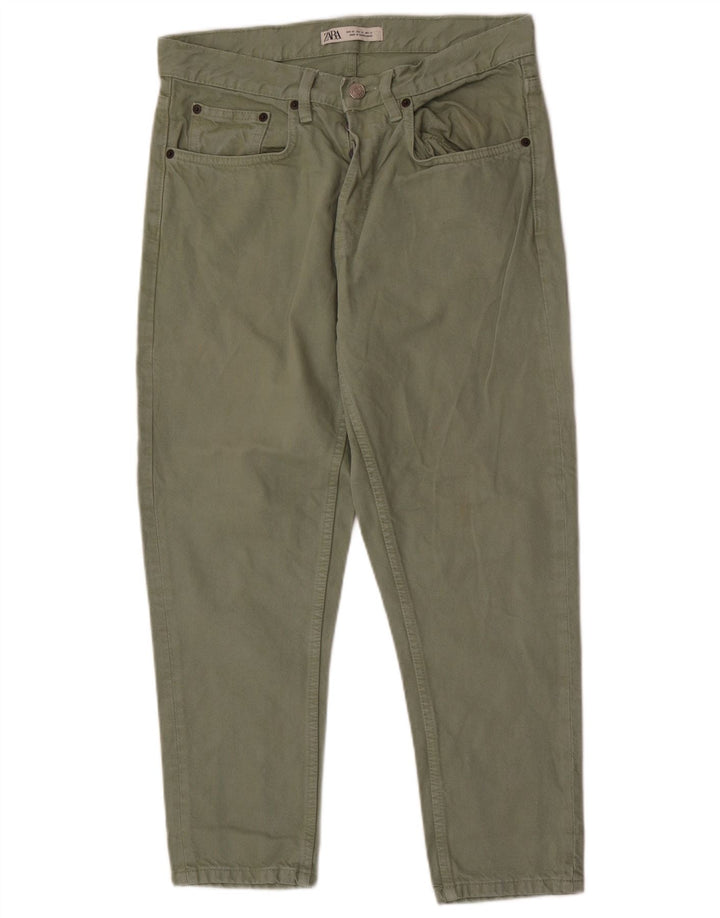 Zara Herren Slim Jeans EU 40 Medium W31 L26 Grüne Baumwolle