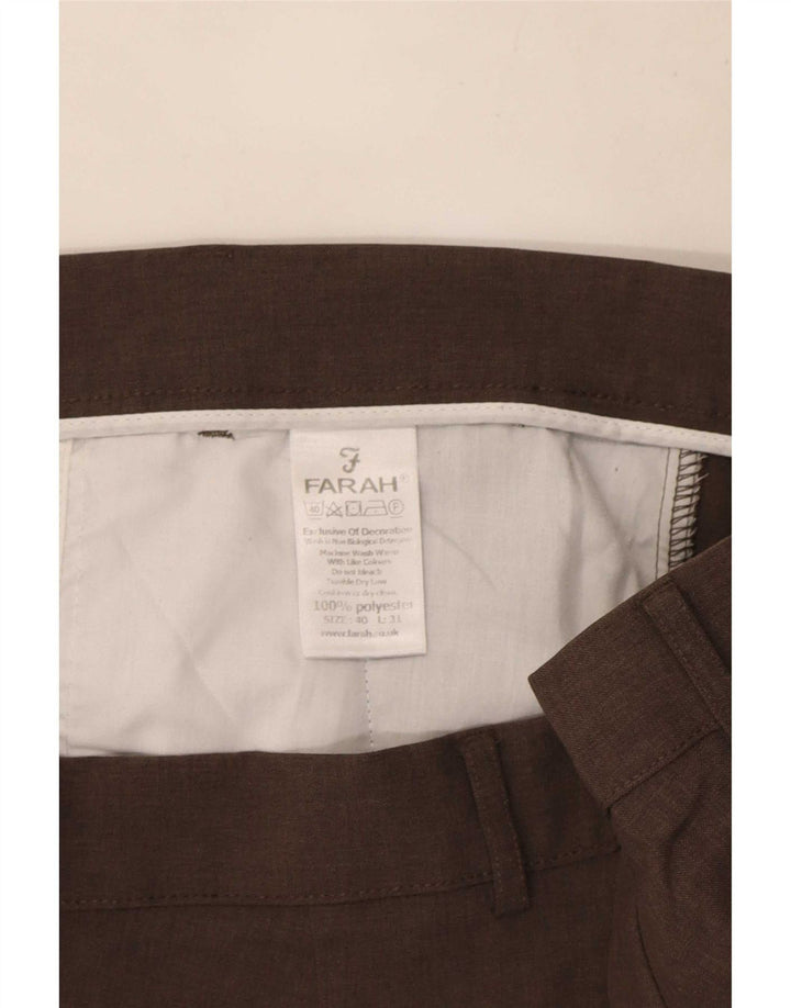 Farah Gerade Herren-Chinohose W40 L31 Braunes Polyester