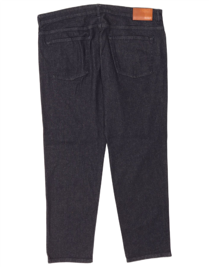 Hugo Boss Herren Slim Jeans W38 L32 Marineblaue Baumwolle