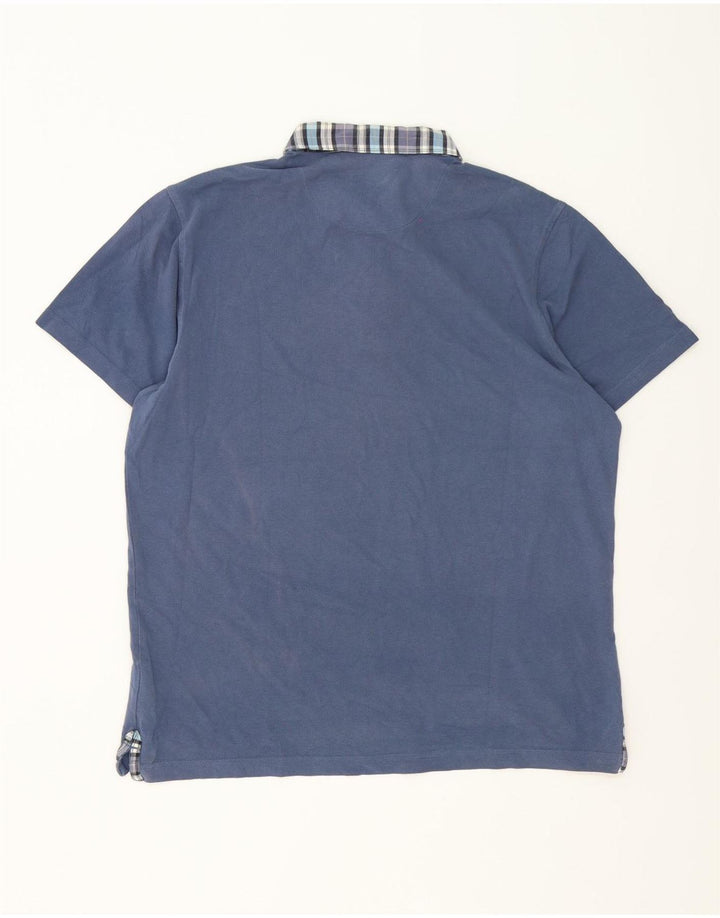 Pierre Cardin Herren-Poloshirt mit normaler Passform, groß, blau kariert, Baumwolle