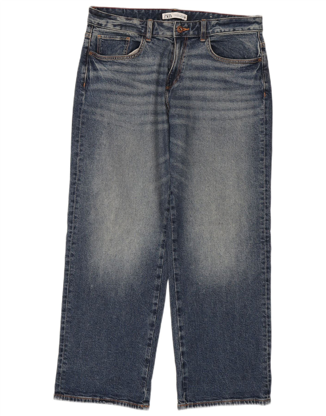 Lose Damenjeans von Zara, EU 40, mittelgroß, W30, L29, blaue Baumwolle