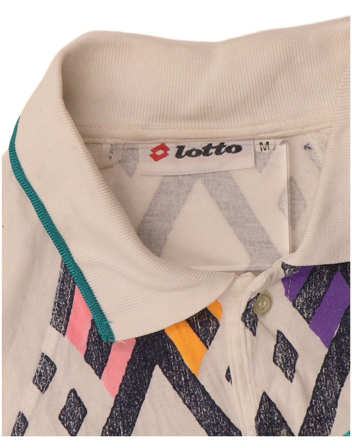 LOTTO Herren-Poloshirt, Mittelweiß, geometrisch