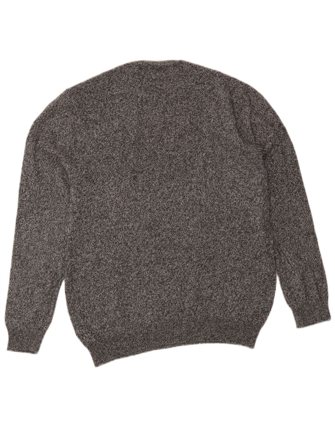 Jack Wills Herren-Pullover mit Rundhalsausschnitt, groß, grau gefleckte Merinowolle