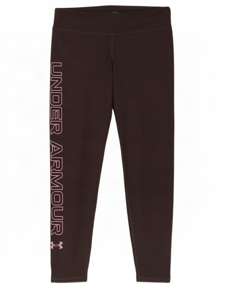 Under Armour Damen Graphic Leggings UK 10 Small Graue Baumwolle