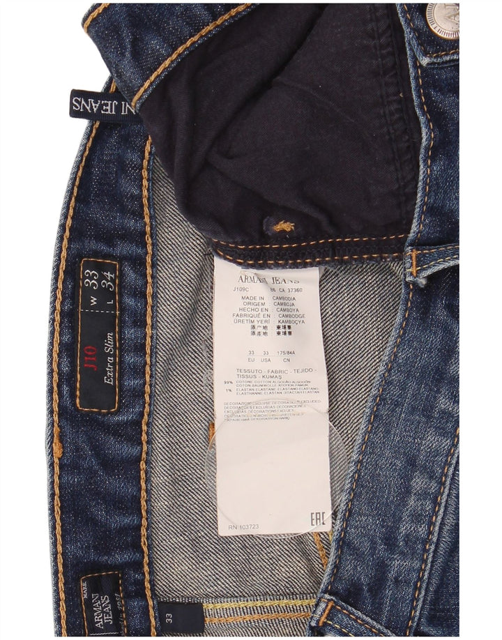 Armani Damen J10 Slim Jeans W33 L34 Blaue Baumwolle