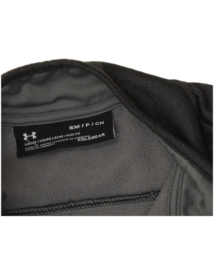Under Armour Herren Cold Gear Zip Neck Sweatshirt Pullover Small Grau meliert