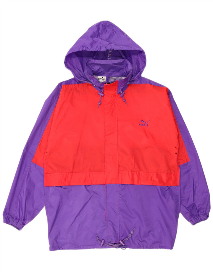 PUMA Herren Übergroße Kapuzen-Regenjacke UK 36 Klein Lila Farbblock