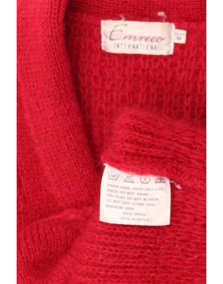 Emreco Damen-Strickjacke, zweireihig, EU 38, mittelrote Wolle