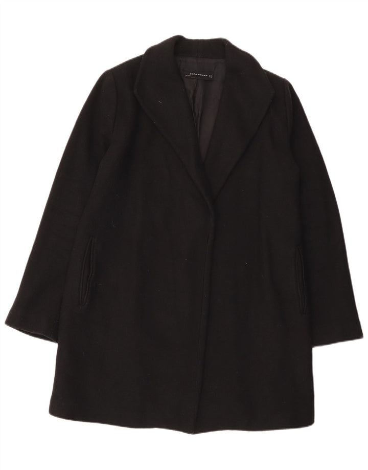 Zara Womens Open Overcoat UK 10 Small Schwarz