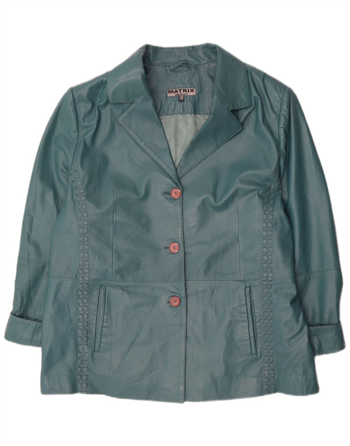 Vintage Damen Lederjacke EU 48 2XL Grünes Leder