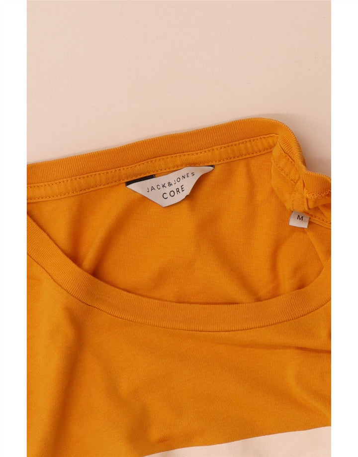 Jack & Jones Herren Grafik-T-Shirt-Oberteil aus mittelgelber Baumwolle
