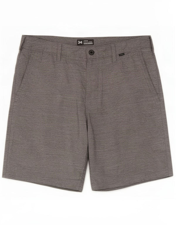Hurley Mens Chino Shorts Large W34 Grey Flecked Polyester