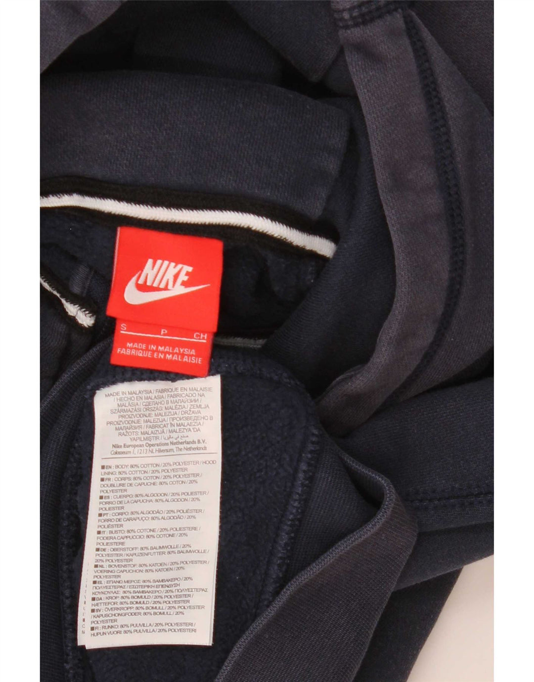 Nike Herren-Kapuzenpullover mit Reißverschluss, klein, marineblau, Baumwolle