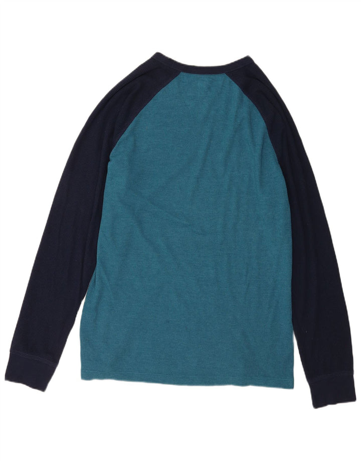 Gap Herren-Oberteil, langärmelig, groß, Blau, Colourblock-Baumwolle