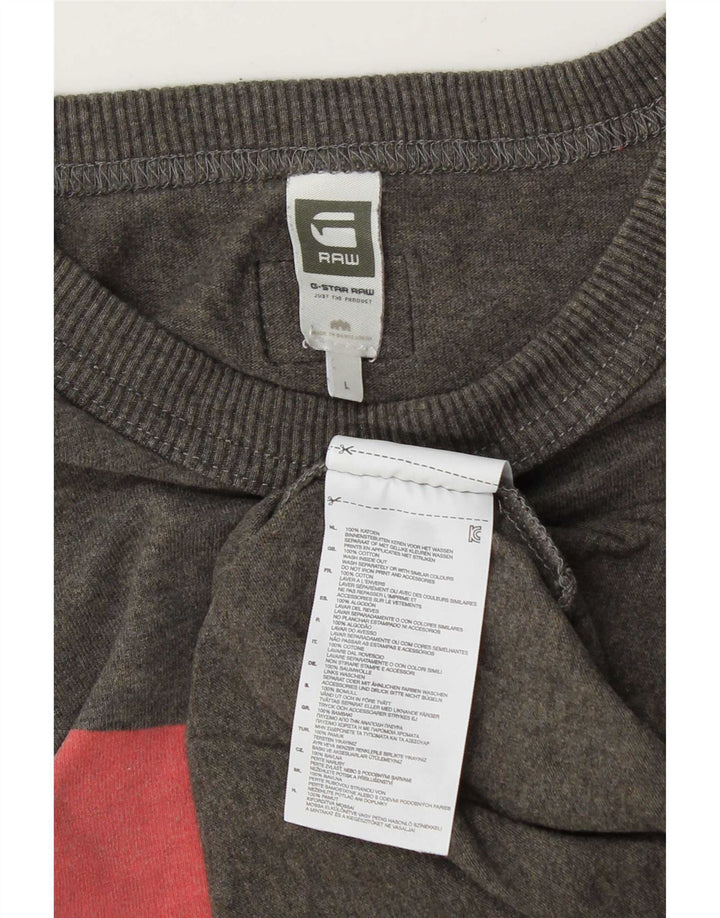 G-Star Raw Herren Grafik-T-Shirt-Oberteil, Größe L, Grau, Baumwolle