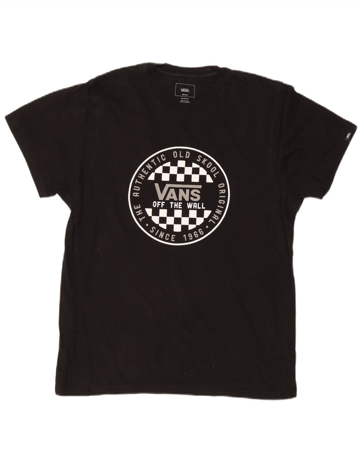 VANS Herren Slim Fit Grafik-T-Shirt-Oberteil aus mittelschwarzer Baumwolle