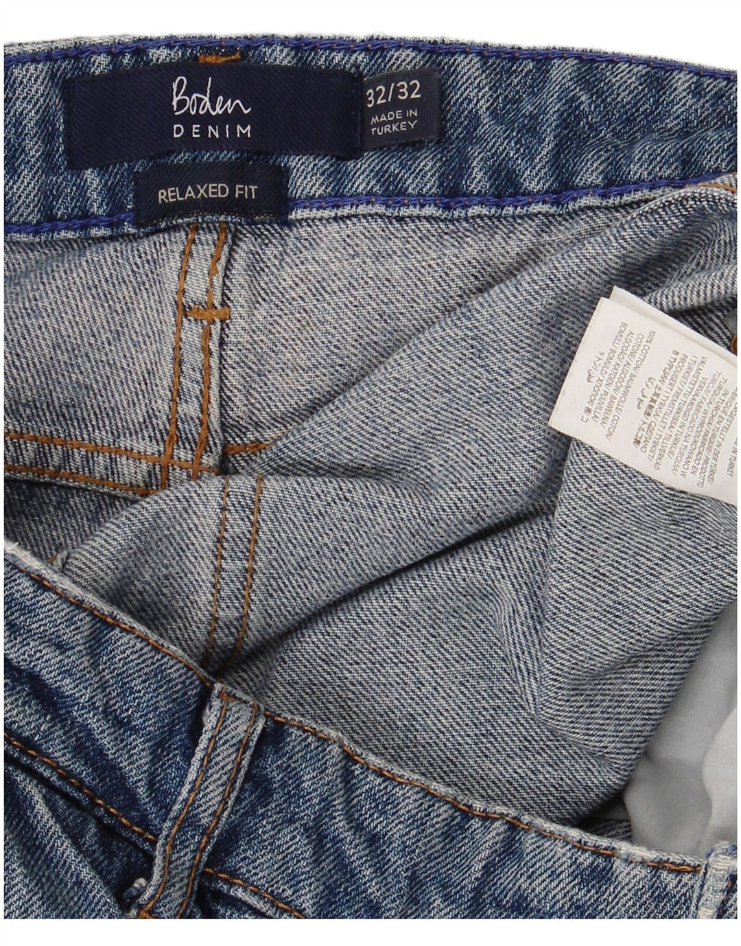 Boden Damen Loose Jeans W32 L29 Blaue Baumwolle