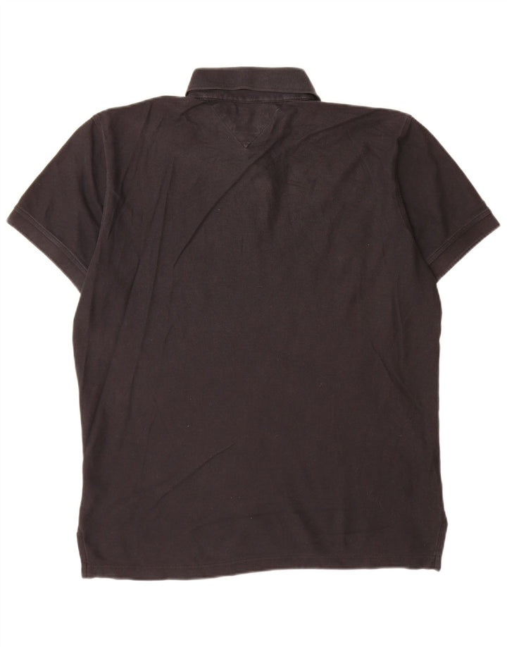 Tommy Hilfiger Herren-Poloshirt mit normaler Passform, große schwarze Baumwolle