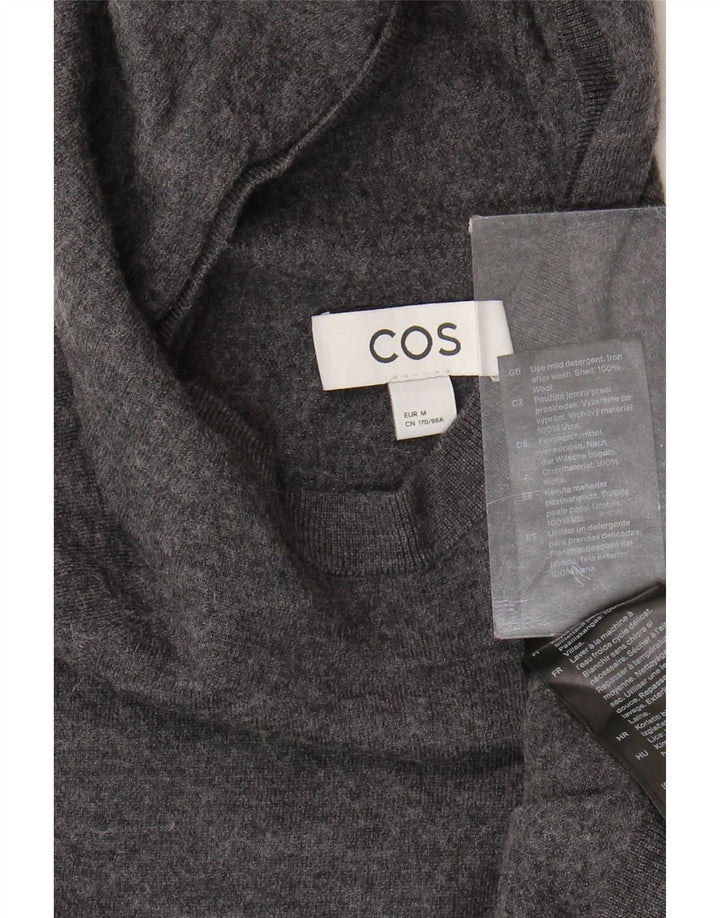 Cos Damen Crop Kapuzenpullover Pullover UK 14 Mittelgraue Wolle