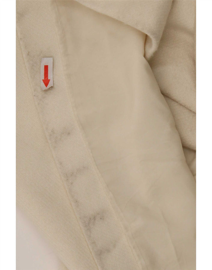 Zara Damen Mantel UK 16 Large Weiß Polyester