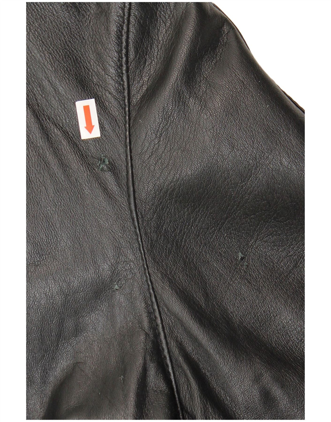 Vintage Damen Übergroßer Ledermantel UK 10 Kleines schwarzes Leder