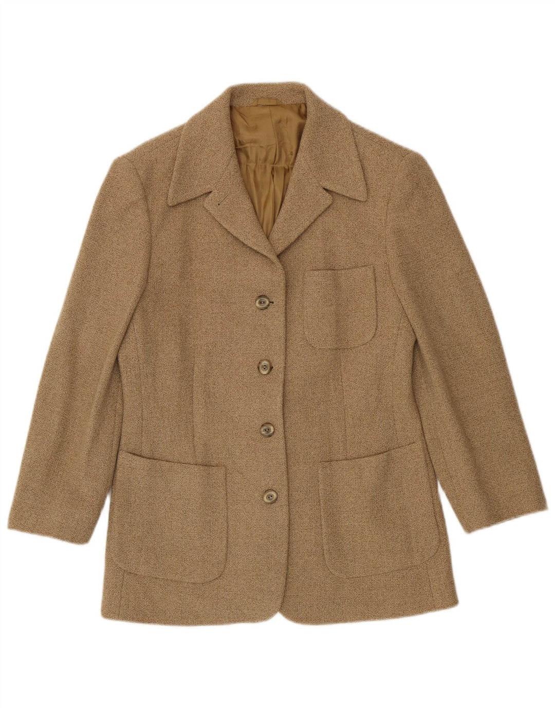 Henry Cottons Damen-Blazerjacke mit 4 Knöpfen, IT 46, große beige Wolle