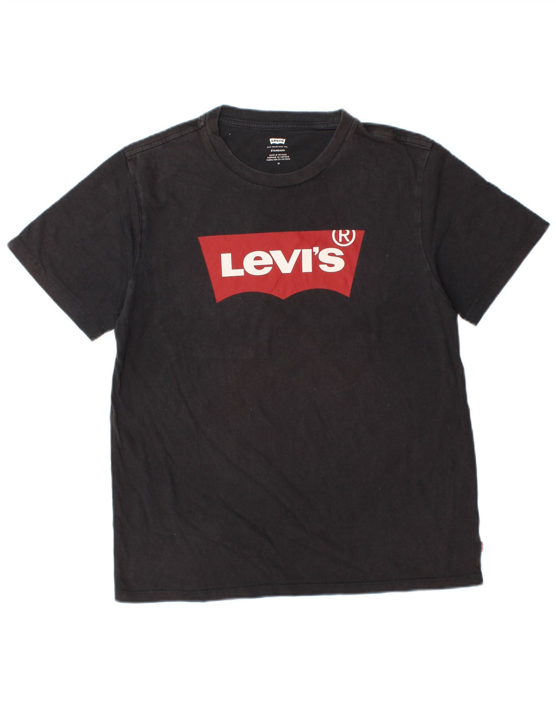 Levi's Damen Standard Graphic T-Shirt Top UK 14 Medium Schwarz