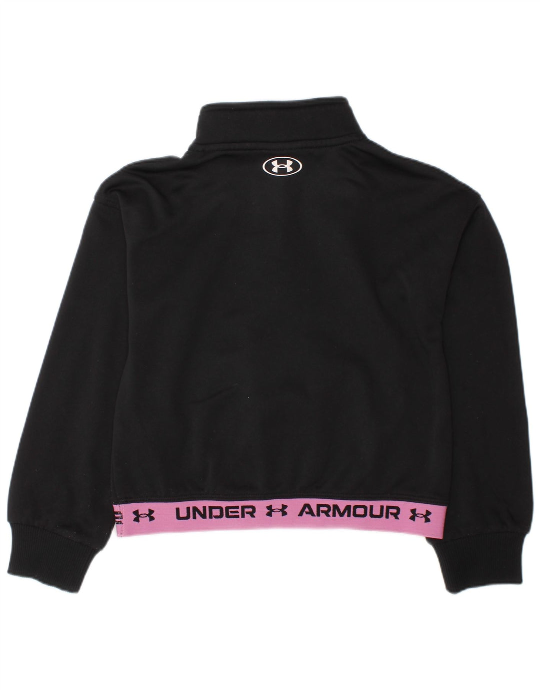 UNDER ARMOUR Mädchen-Sweatshirt mit Reißverschluss am Hals, 4–5 Jahre, Schwarz, Farbblock