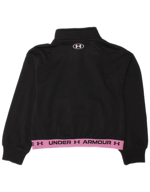 UNDER ARMOUR Mädchen-Sweatshirt mit Reißverschluss am Hals, 4–5 Jahre, Schwarz, Farbblock