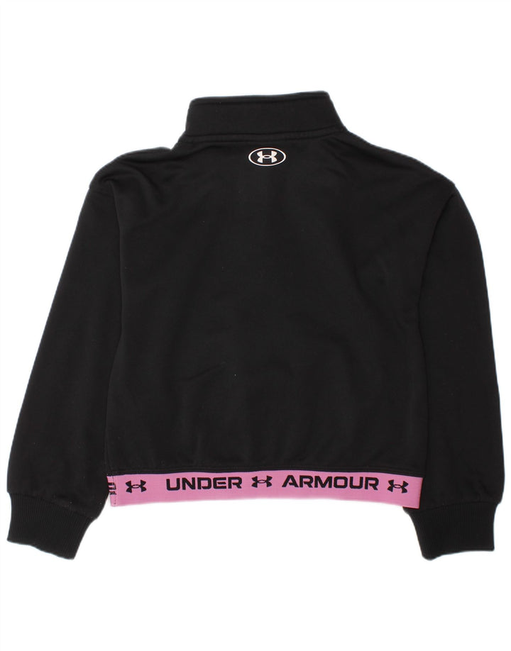 UNDER ARMOUR Mädchen-Sweatshirt mit Reißverschluss am Hals, 4–5 Jahre, Schwarz, Farbblock