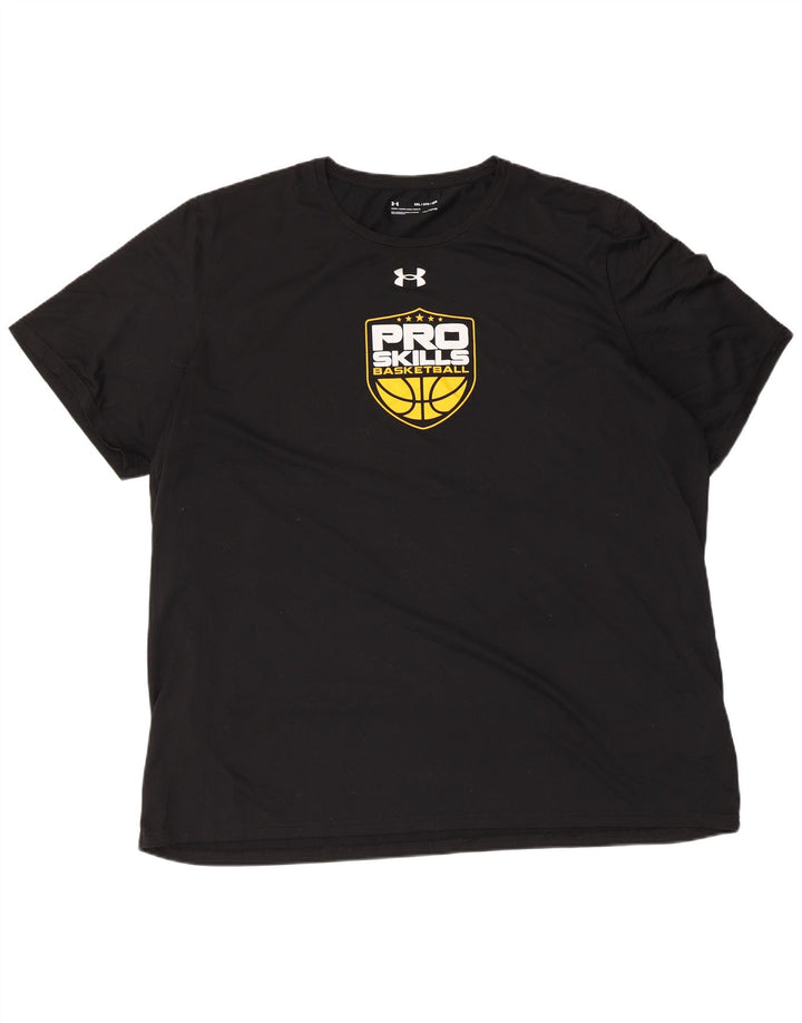 UNDER ARMOUR Herren Heat Gear Graphic T-Shirt Top 3XL Schwarz Polyester