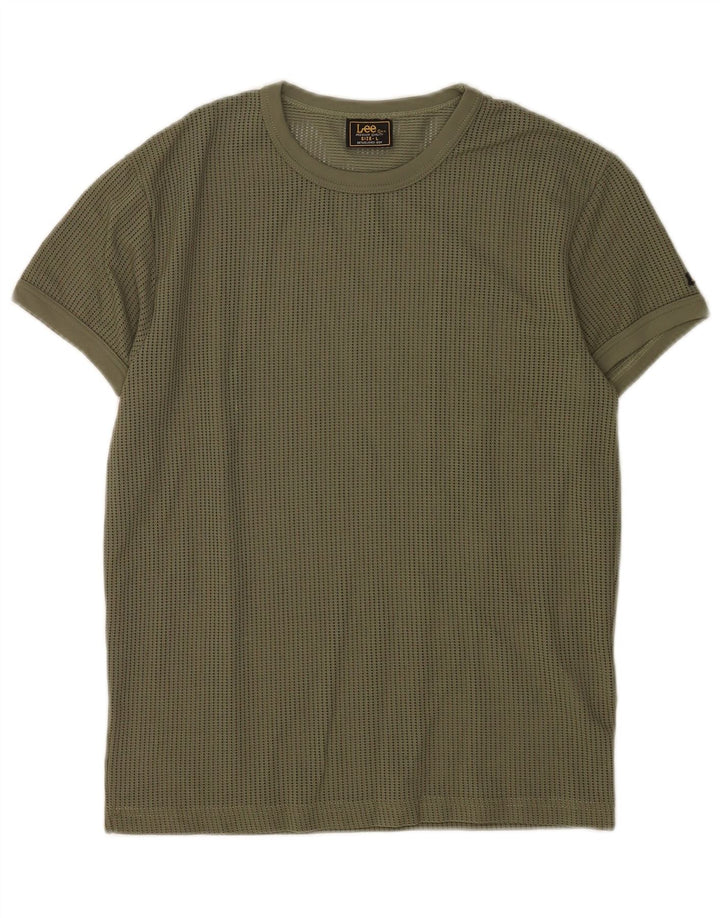 Lee Durchsichtiges T-Shirt-Oberteil für Damen, UK 14, Größe L, Khaki