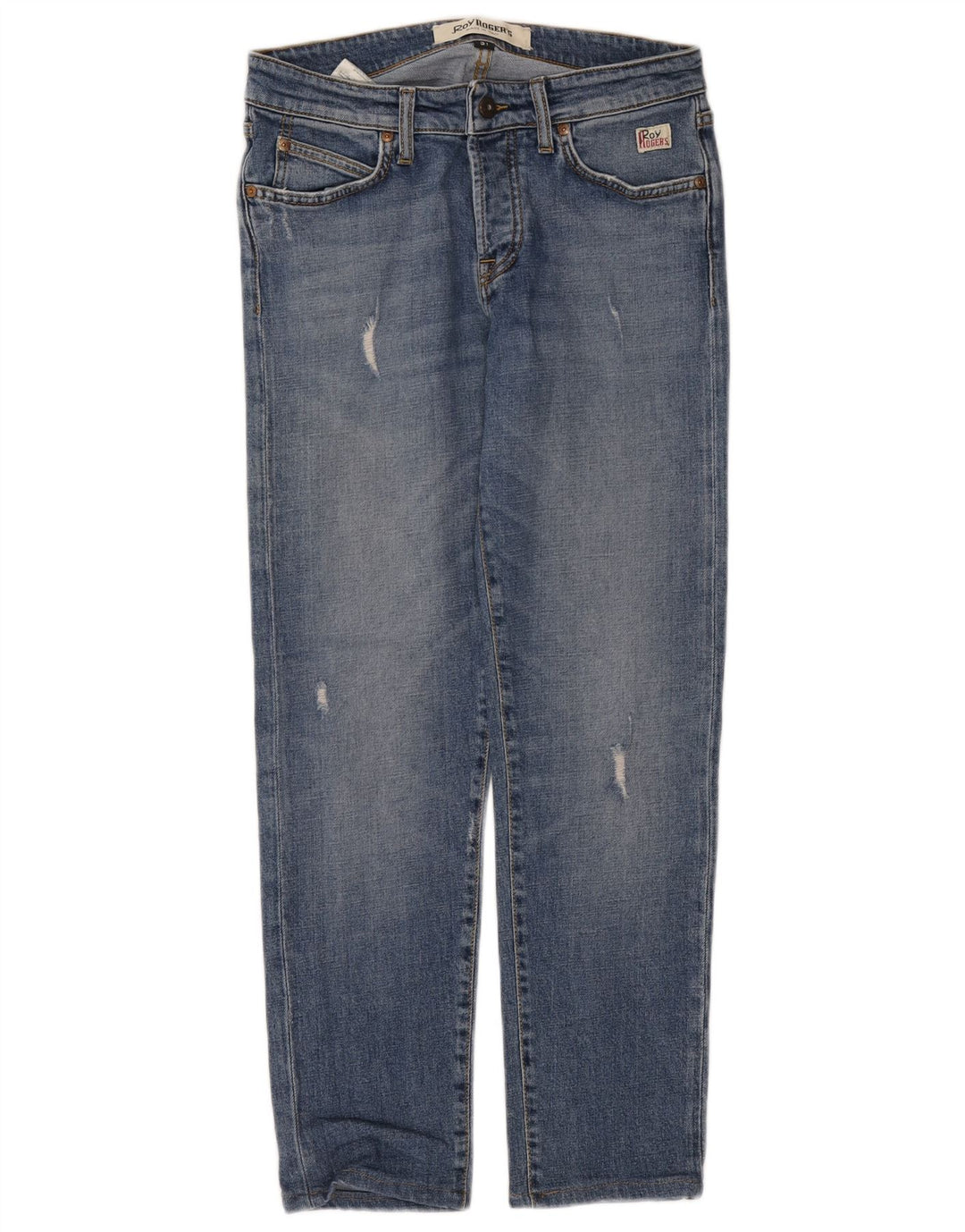 Roy Rogers Damen Distressed Slim Jeans W31 L29 Blaue Baumwolle