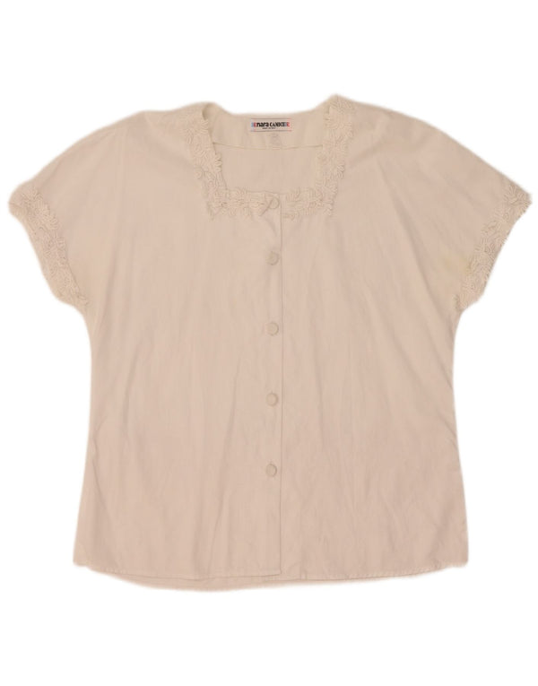 Enara Camicece Damen Kurzarm-Hemdbluse UK 16 Large Weiß