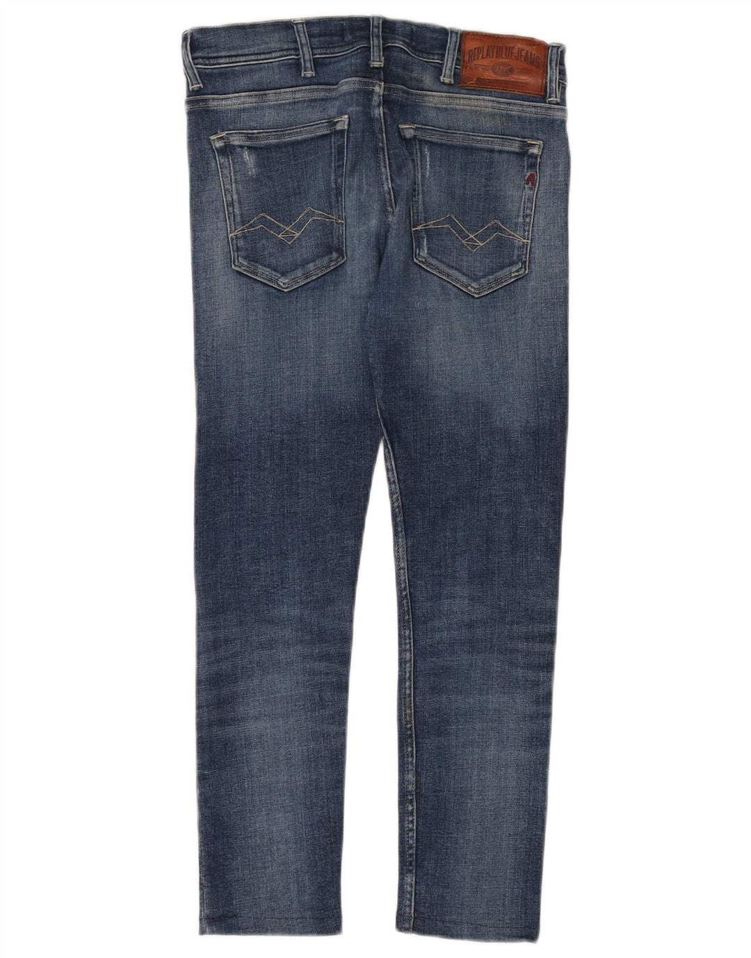 Replay Damen Crop Distressed Slim Jeans W30 L26 Blau