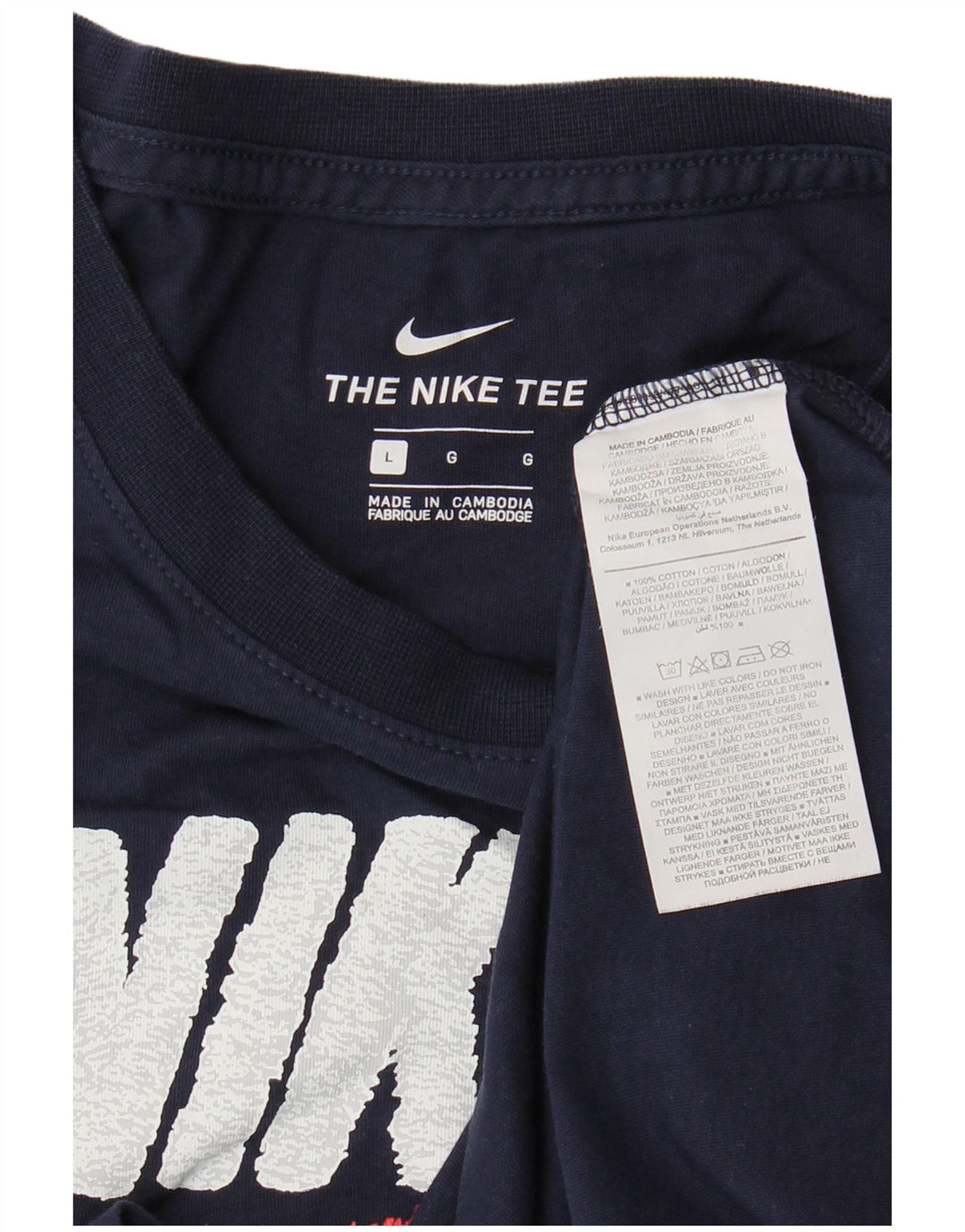 Nike Herren-T-Shirt mit Grafik, groß, marineblau, Baumwolle